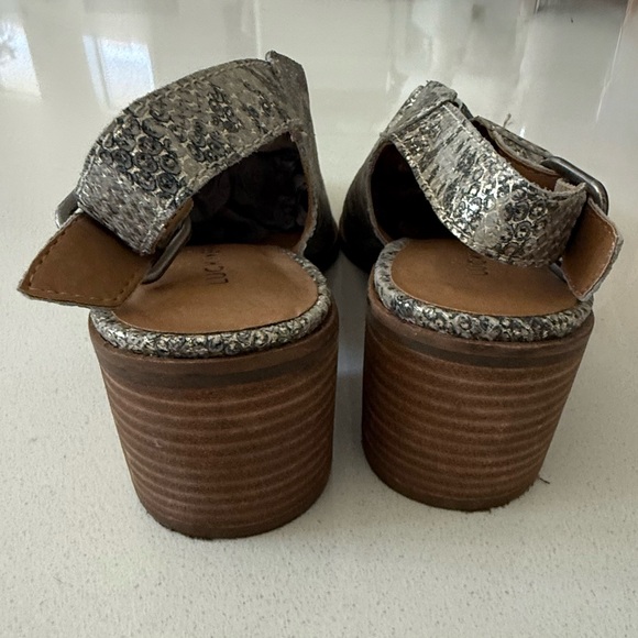 Lucky Brand Lideton Slingback Booties Leather Gray Snakeskin Print Womens 8.5‎ - Picture 7 of 9